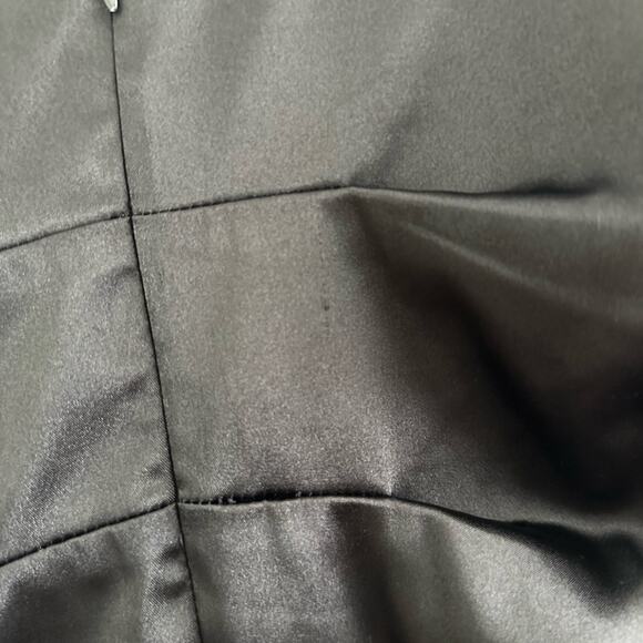 Vintage B. Smart Black Satin Ruched Mini Cocktail Dress Womens Size 7/8 - Picture 7 of 9